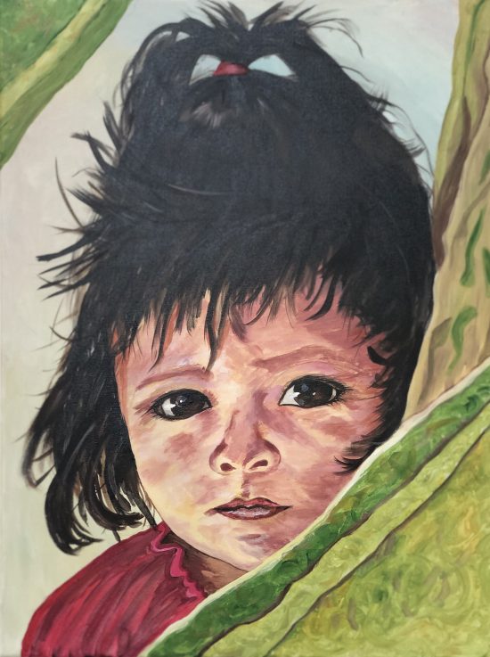 Little girl with dark hair